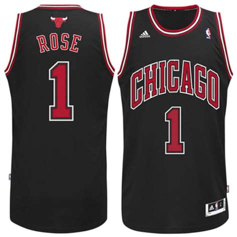 mens chicago bulls derrick rose adidas black alternate replica jersey|derrick rose jersey number bulls.